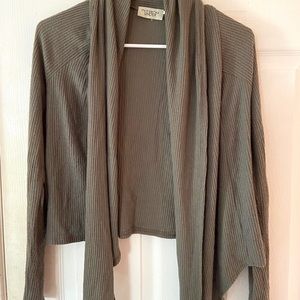 Olive-green cardigan